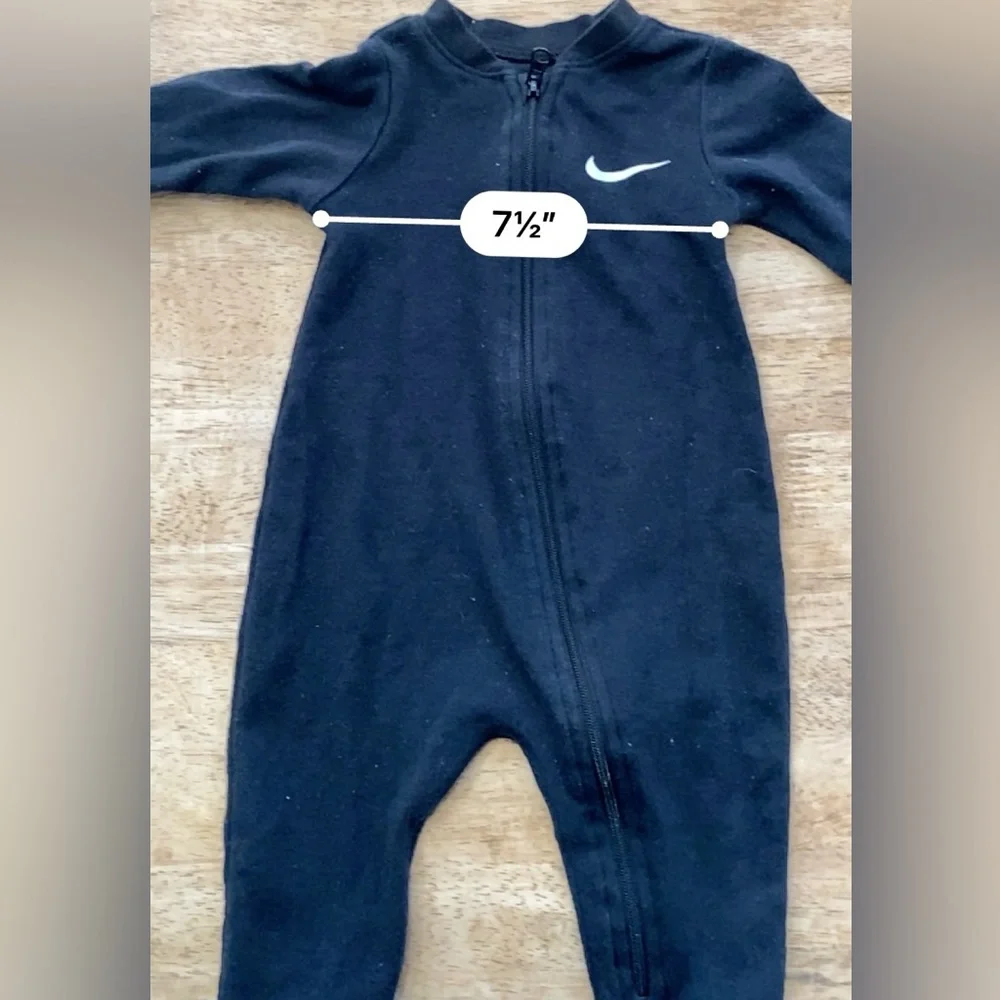 Nike Infant‎ 3 Months Black Logo Cotton Blend Footed Onesie